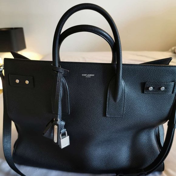SAC DE JOUR LARGE IN GRAINED LEATHER SAINT LAURENT - Picture 1 of 5